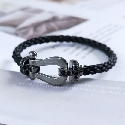 [Moco]FORCE LARGE SERIES HORSESHOE BLACK SAMURAI BRACELET