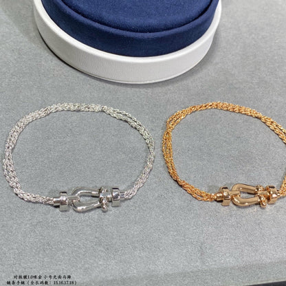 [Moco]FORCE SMALL HORSESHOE  DIAMOND CHAIN ROPE BRACELET