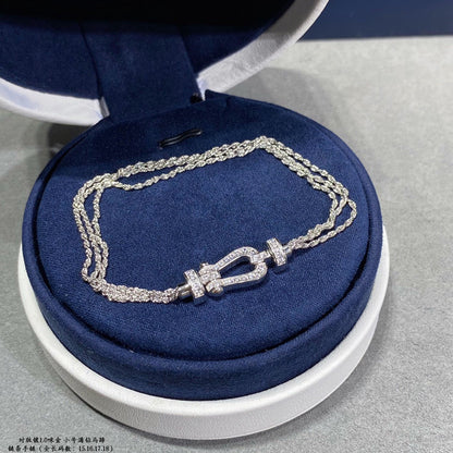 [Moco]FORCE SMALL HORSESHOE  DIAMOND CHAIN ROPE BRACELET