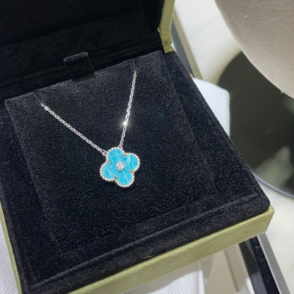 [Moco]CLOVER 15MM DIAMOND SVRES PORCELAIN  NECKLACE SILVER