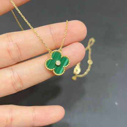 [Moco]CLOVER 15MM DIAMOND TURQUOISE NECKLACE