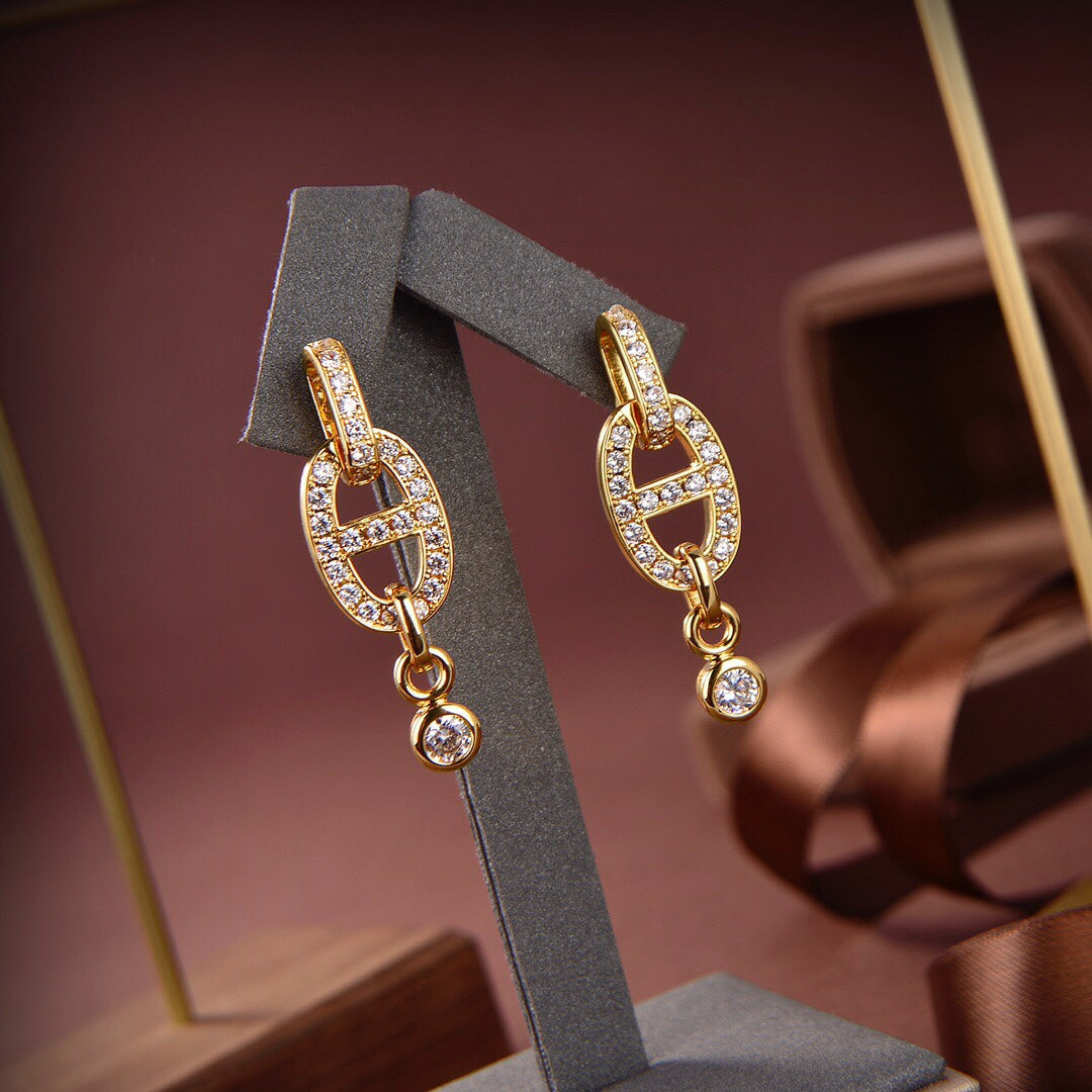 [Moco]HM CHAINE DIAMOND EARRINGS