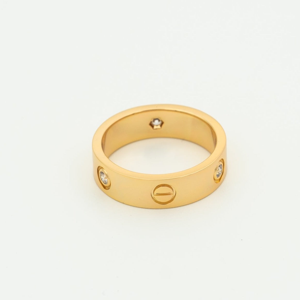 [Moco]LOVE RING 5.5MM 3 DIAMONDS PINK GOLD