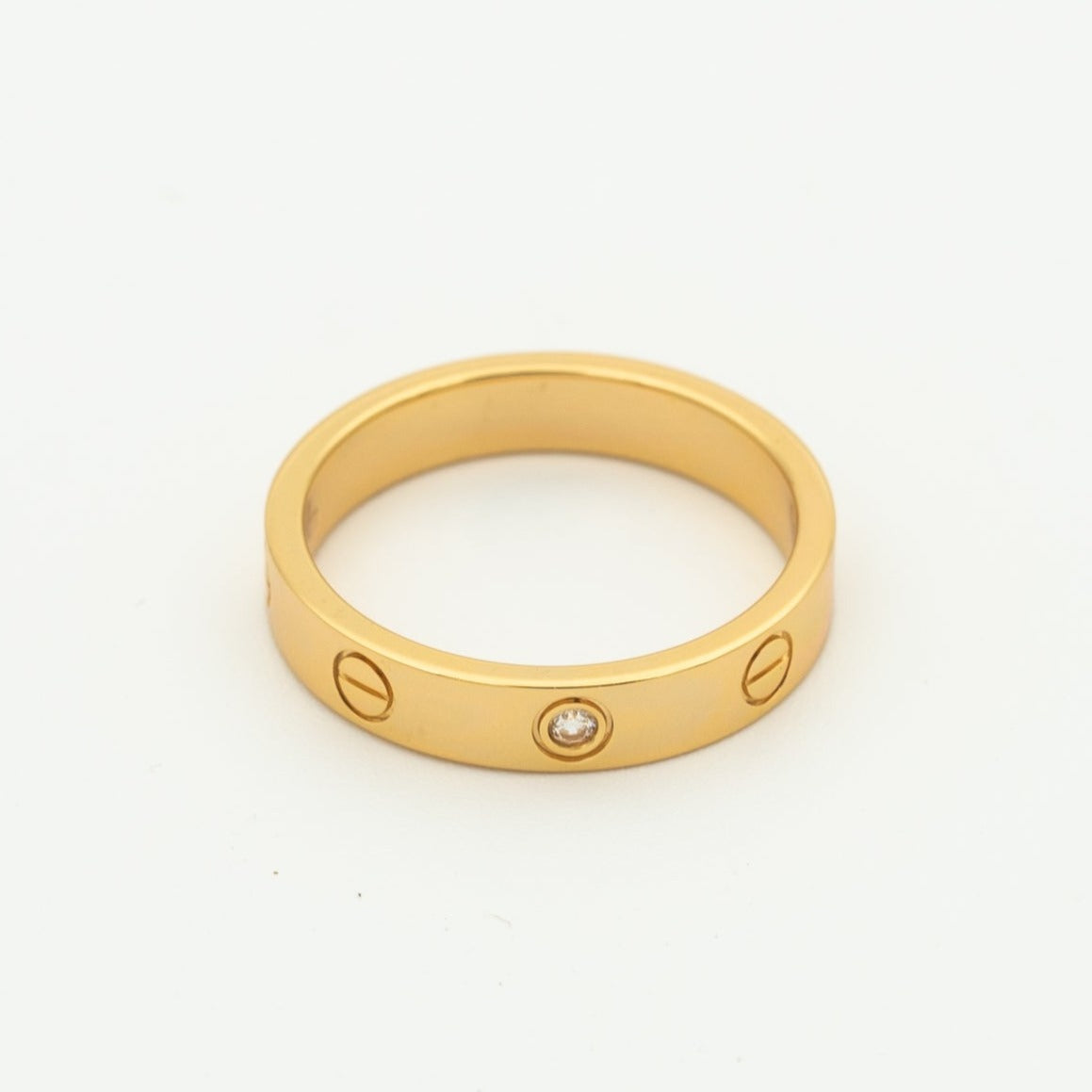 [Moco]LOVE RING 4MM 1 DIAMOND PINK GOLD