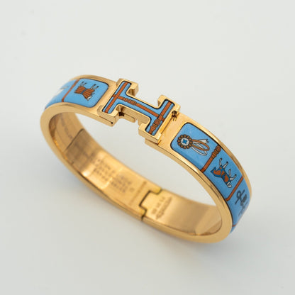 [Moco]H PINK GOLD BRACELET BLUE CERAMIC