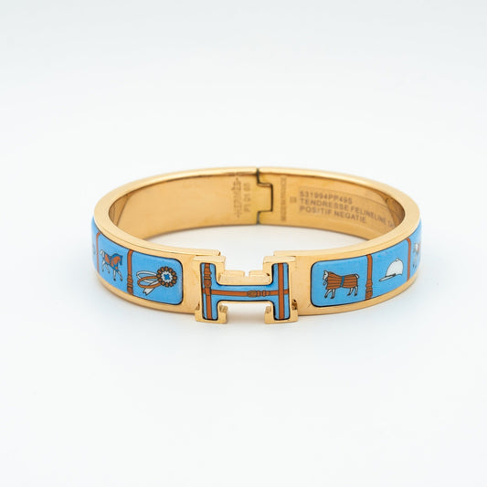 [Moco]H PINK GOLD BRACELET BLUE CERAMIC