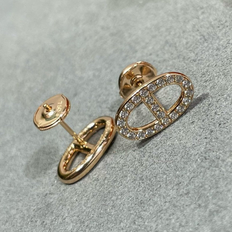 [Moco]HM FULL DIAMOND PIG NOSE STUD EARRINGS