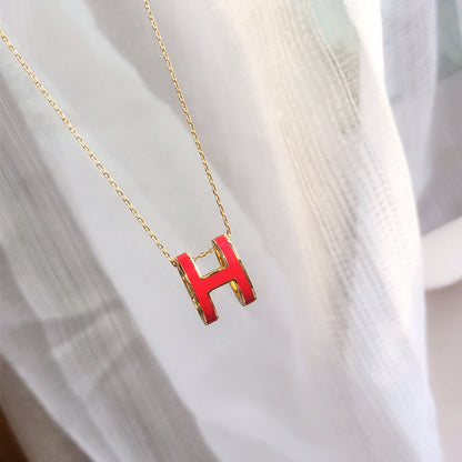 [Moco]HM CLIC RED ENAMEL GOLD NECKLACE