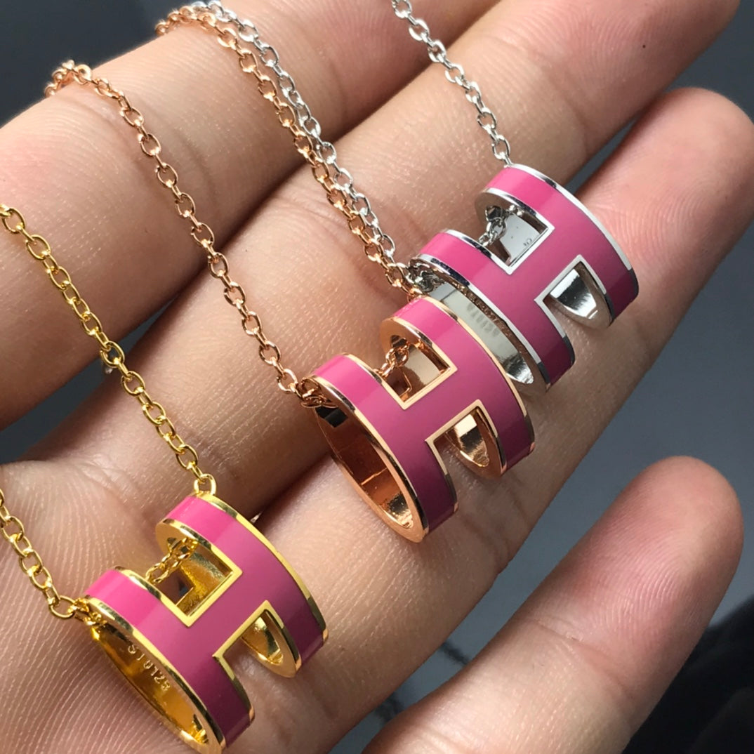 [Moco]H NECKLACE PINK