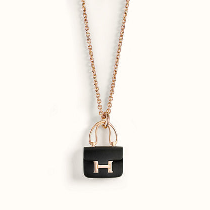 [Moco]CONSTANCE BLACK PEDANT PINK GOLD NECKLACE