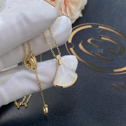 [Moco]DREAM NECKLACE WHITE MOP GOLD 1 DIAMOND