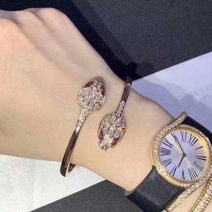 [Moco]SERPENTI BRACELET PINK GOLD DIAMOND DOUBLE SNAKE