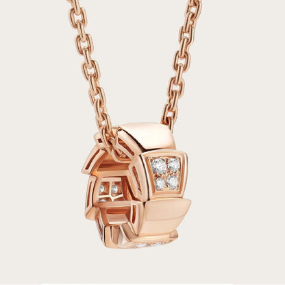 [Moco]SERPENTI PEDANT DIAMOND PINK GOLD NECKLACE