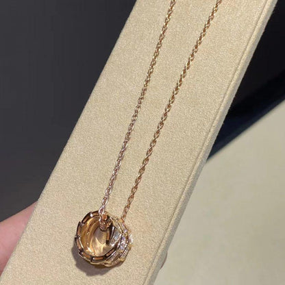 [Moco]SERPENTI PINK GOLD NECKLACE DOUBLE RING DIAMOND