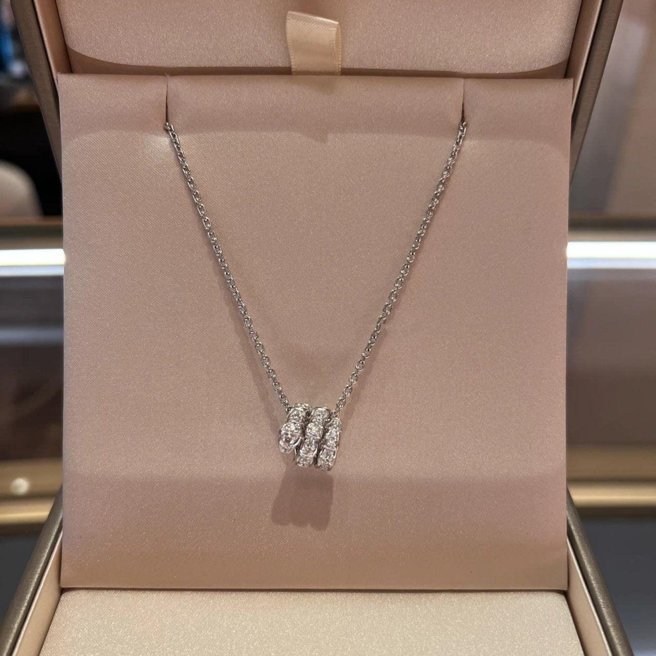 [Moco]SERPENTI  NECKLACE DOUBLE RING DIAMOND