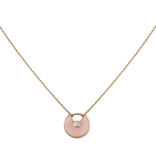 [MoCo]AMULETTE ROSE GOLD PINK MOP NECKLACE-w