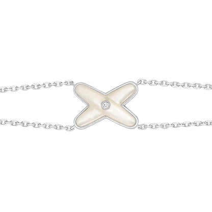 [Moco]JEUX BRACELET WHITE MOP SILVER 1 DIAMOND