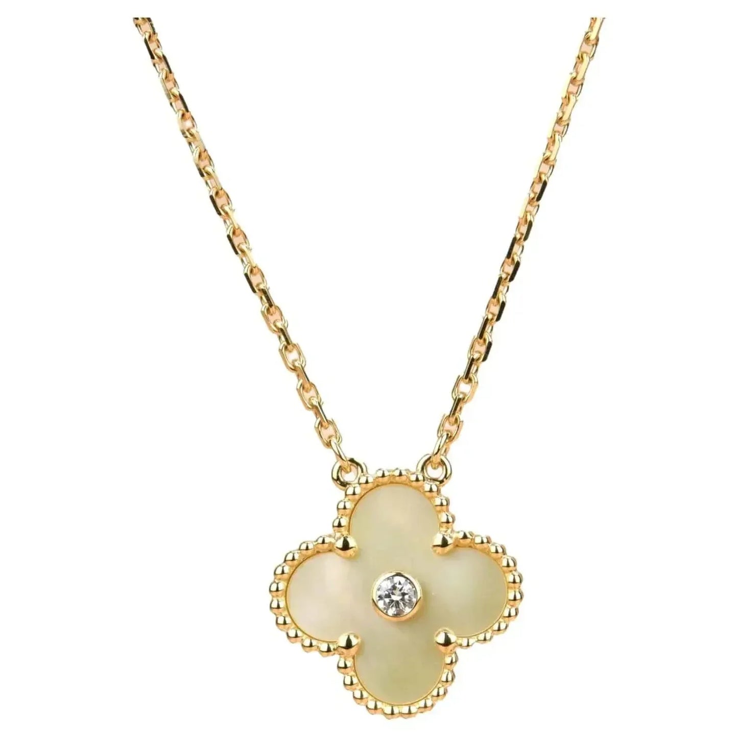 [Moco]CLOVER 15MM DIAMOND GOLD MOTHER OF PEARL NECKLACE