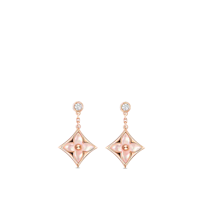 [Moco]DOUBLE STAR PINK GOLD MOP DROP EARRINGS