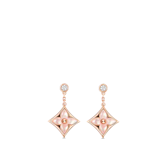 [Moco]DOUBLE STAR PINK GOLD MOP DROP EARRINGS