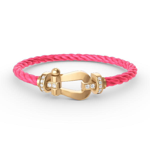 [Moco]FORCE LARGE HORSESHOE HALF DIAMOND BRACELET GOLD