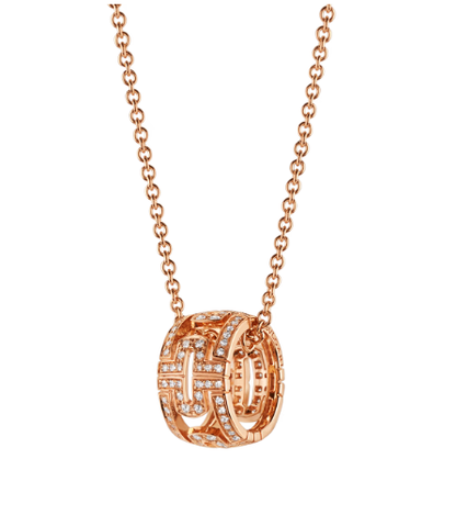 [Moco]PARENTESI NECKLACE PINK GOLD DIAMOND