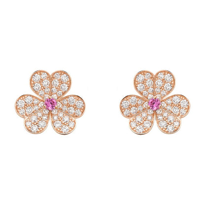 [Moco]FRIVOLE PINK GOLD FLOWER DIAMOND EARRINGS