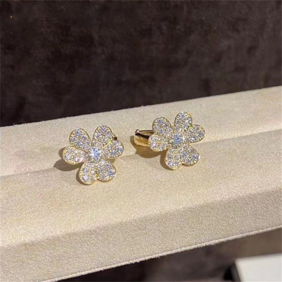 [Moco]FRIVOLE GOLD FLOWER DIAMOND EARRINGS