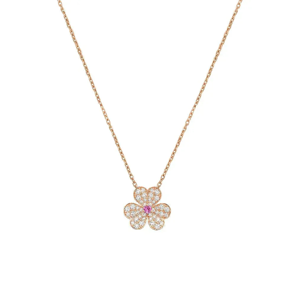 [Moco]FRIVOLE ROSE GOLD FLOWER DIAMOND NECKLACE