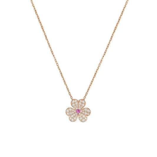 [Moco]FRIVOLE ROSE GOLD FLOWER DIAMOND NECKLACE