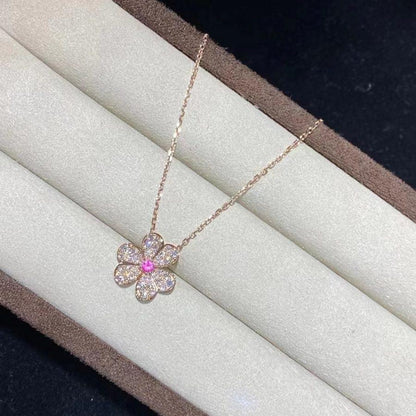 [Moco]FRIVOLE ROSE GOLD FLOWER DIAMOND NECKLACE