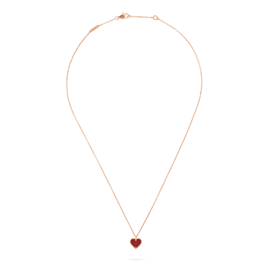 [Moco]SWEET CLOVER CARNELIAN HEART NECKLACE