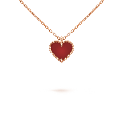 [Moco]SWEET CLOVER CARNELIAN HEART NECKLACE