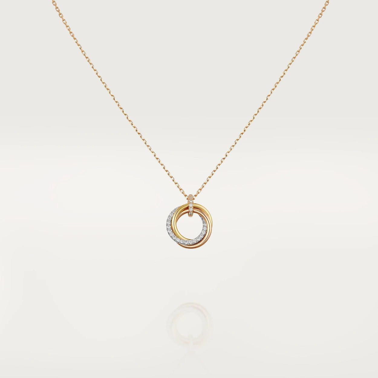 [Moco]TRINITY NECKLACE SILVER GOLD PINK GOLD DIAMONDS